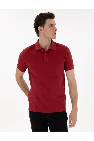 Pierre Cardin Μπλουζάκι με λαιμόκοψη με λουλούδια ρόδι Slim Fit 50302561-vr239