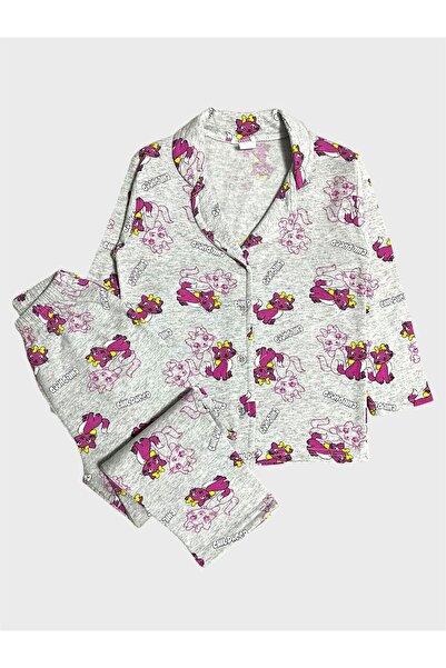 ALİŞ KİDS Devojčin set od 100% pamuk delova Čupkani materijal sive slatke mač...