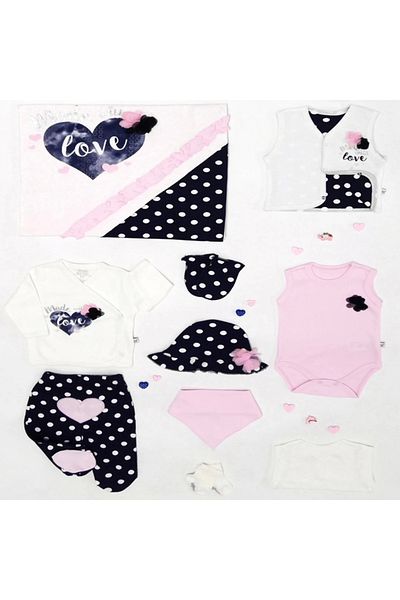 imajbebe Love Girl Hospital Discharge Set of 10 with Vest