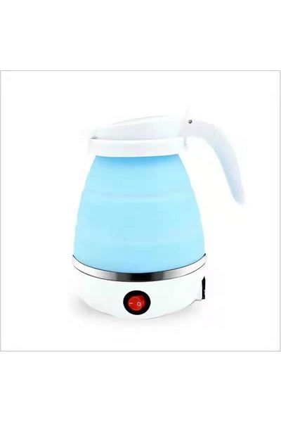 Choice Eu Blue Foldable Portable Teapot Water Heater 600ml 110v 220v Electric Kettle For Travel Home Tea Po