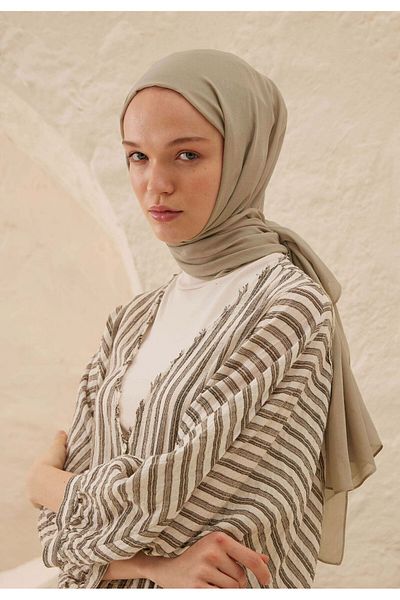 Fresh Rami Viscose Shawl Dark Beige