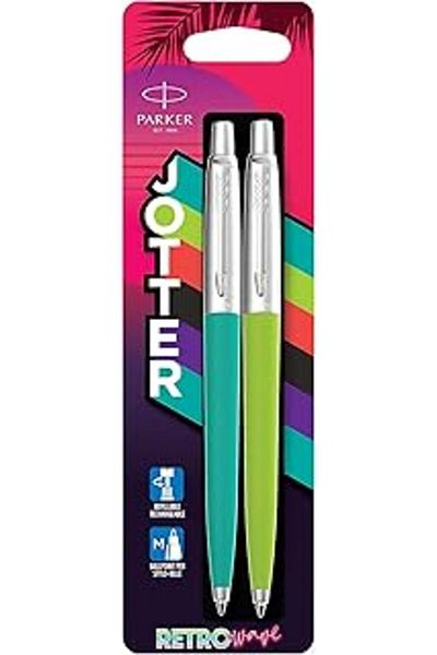 NZM TİCARET Parker Jotter Originals Ballpoint Pens |   Retrowave Collection |   Caribbean Blue and Apple Green |