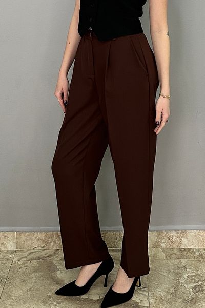Tam Moda Women's Brown Palazzo Trousers