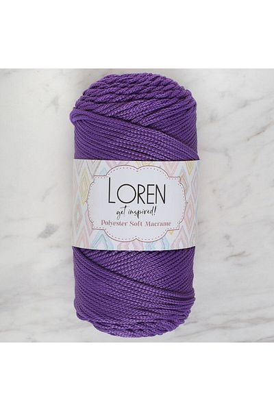 SAVA HOME COLLECTİON Loren Polyester Soft Macrame Σκούρο Μωβ Πλεκτό Χειροποίητο Σχοινί - LM025 - 34434