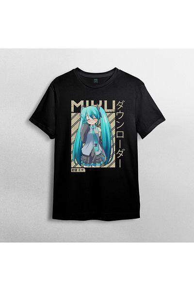 Pixxa Μπλουζάκι από 100% βαμβάκι Hatsune Miku Crew Neck Model 1