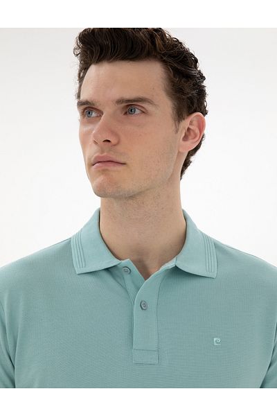 Pierre Cardin Dark Mint Slim Fit Polo με σπαστό γιακά 50302561-vr152