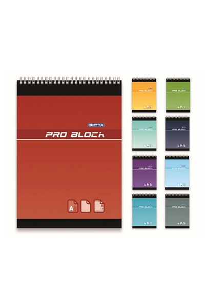 Gıpta Pro Block A7 Spiral Notepad Containing 40 Sheets Line Based