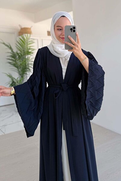 Ka Hijab Navy Blue Spanish Sleeve Pocket Abaya