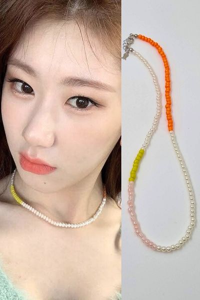 KRIMO Kpop Itzy Chaeryeong Pearl Bead Necklace