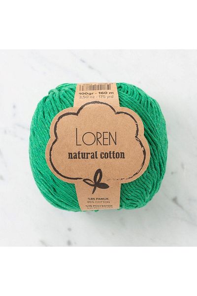 SAVA HOME COLLECTİON Πράσινο πλεκτό νήμα Loren Natural Cotton - R028 - 33904