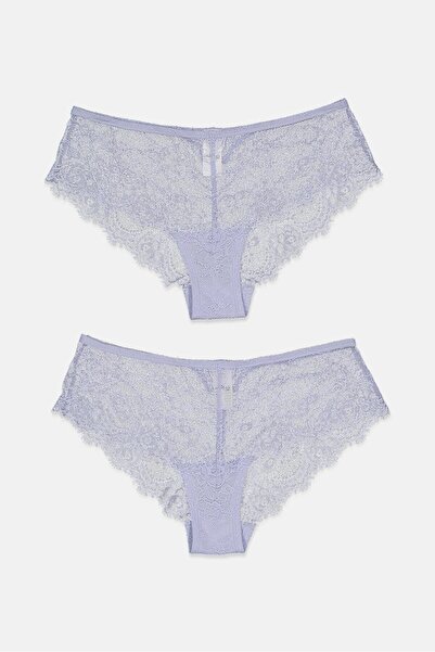 Tchibo Women 2 Pieces Brazilian Slip Briefs, Ice Blue