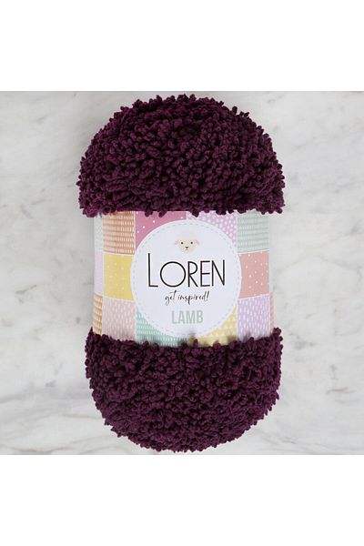 SAVA HOME COLLECTİON Loren Lamb Eggplant Purple Πλεκτό Χειροποίητο Σχοινί - R015