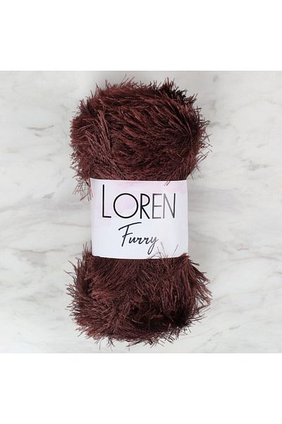 Ethab Ticaret Loren Furry Brown Hand Knitting Lanyard - Rf093 - 34064