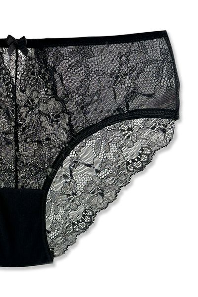 HNX Double Color Lace Tulle High Waist Women's Panties