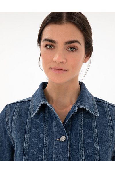 Pierre Cardin Dark Blue Crop Top Jean Jacket 50306747 -Vr032