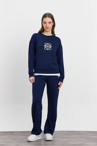 Rays 4013 Embroidery Detail Trousers Set Navy