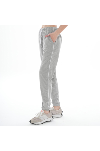 ASN concept بنطال رياضي ذو خصر مرتفع باللون الرمادي (مع خيار مقاس كبير)
