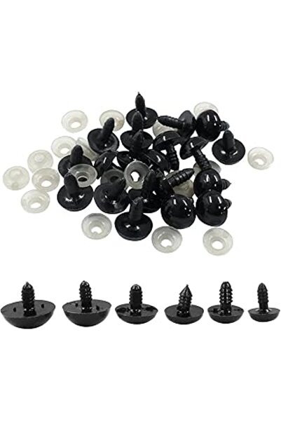 Epatim Orhanucuzluk Amigurumi Locked Eye Pure Black 12 mm (100 Pairs)