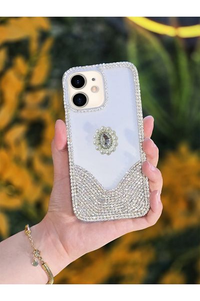 OSG حافظة هاتف واقية فاخرة فاخرة متوافقة مع هاتف iPhone 11 مع حجر حرف ثلاثي الأبعاد