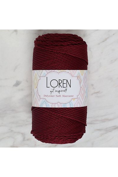 SAVA HOME COLLECTİON Loren Polyester Soft Macrame Claret Red Πλεκτό Χειροποίητο Σχοινί - Lm039 - 34444