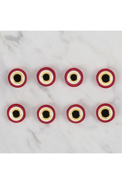 Store Loren Crafts 8-Piece Red Evil Eye Bead Button Set