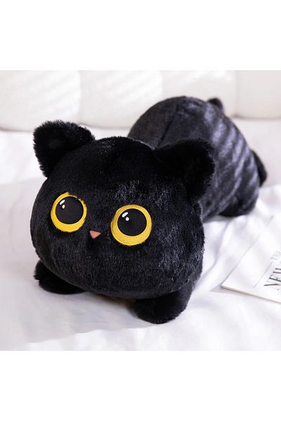 Choice 50cm Black Cat New Cute Cat Lying Doll Plush Sofa Pillow Kawaii Cartoon Animal Gift Stuffed Toy Offi