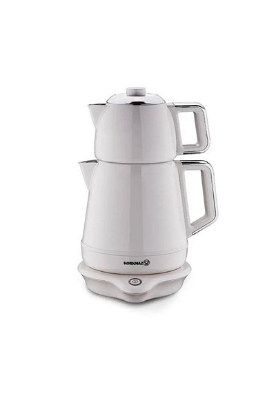 KORKMAZ A332-05 Electric Teapot Vanilla/Chrome