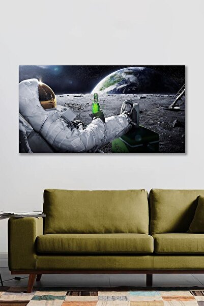 Hediyeler Kapında 50x70 Dekoratif Troll Astronot Duvar Kanvas Tablo