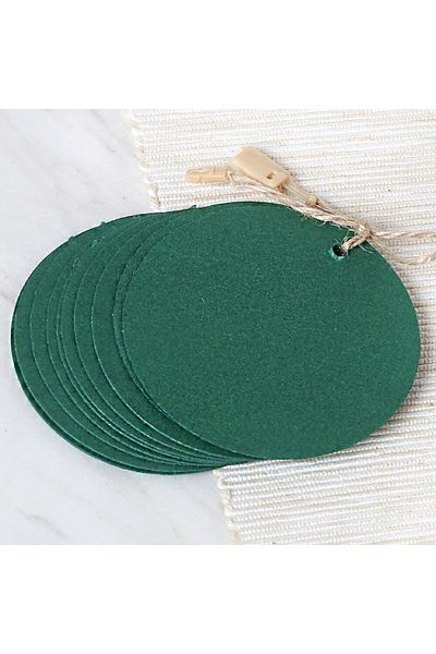 SAVA HOME COLLECTİON Loren 10 τμχ Στρογγυλή πράσινη ετικέτα και ετικέτα με κλιπ