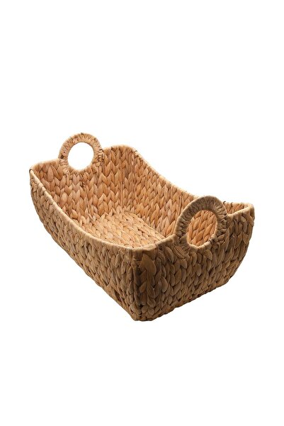 CasaLinda Ρουστίκ ορθογώνιο καλάθι με χειροποίητο υφαντό λαβή - Καλάθι αποθήκευσης και διακόσμησης πλεγμένο από φυσικές ίνες