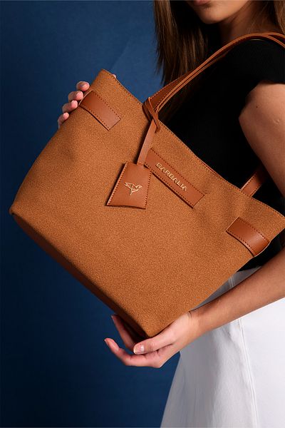 Garbalia Suede Leather Palermo Women's Magnet Top Closure Bag (36 cm X 25 cm)