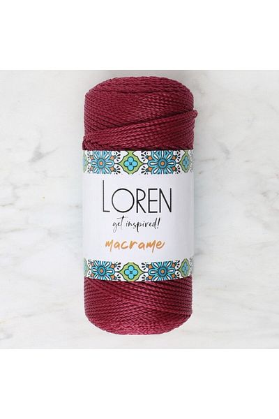 SAVA HOME COLLECTİON Loren Macrame Claret Red Hand Knitting Yarn - RM 0113 - 34344