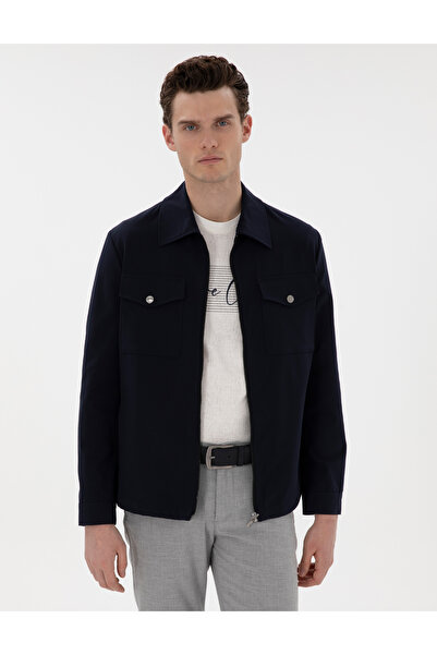 Pierre Cardin Jachetă cu fermoar, croială normală, albastru marin 50306056-VR033