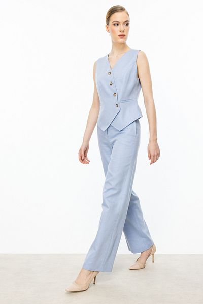 Ekol Pipe Leg Side Pocket Trousers Blue-4080