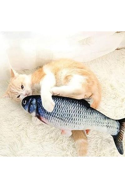 Hepta Collection Animated Plush Fish Toy for Cats - with Sensor, Moves When Touch and Pays Attention to Your Cat