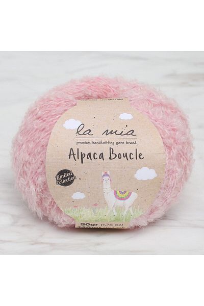 SAVA HOME COLLECTİON La Mia Alpaca Boucle 50 Gr Ροζ Πλεκτό Χειροποίητο Σχοινί - L332 - 34387