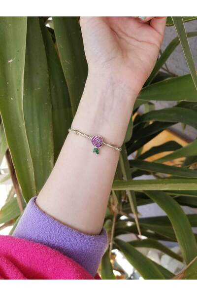 şengül takı evi Gümüş Gül ve Dikenleri Bitki Anne Hediye Charm Bileklik Dahil DEĞİLDİR