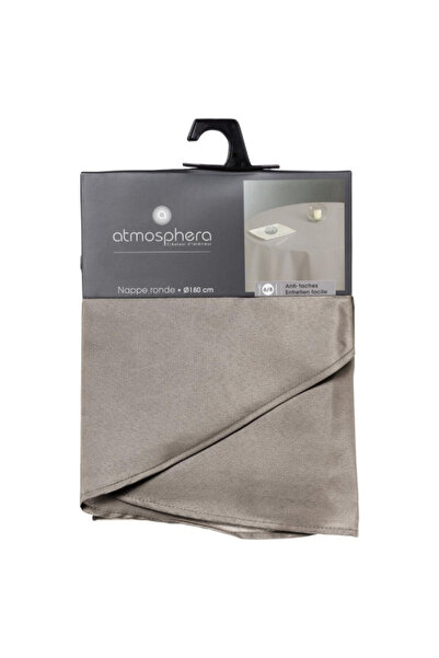 Atmosphera مفرش طاولة دائري من الكتان مقاوم للبقع ومضاد للانزلاق