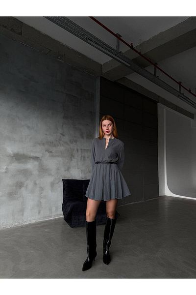 İLKCET MODA Κοντό φόρεμα με υφασμάτινη επένδυση από μουσελίνα