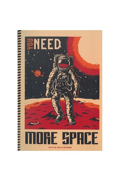 Gıpta Space Spiral Cardboard Cover A4 80 Yp Ruled Notebook