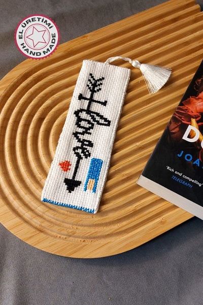 Uretti - Sibel 2453 7179 Handmade Love Themed Cross Stitch Bookmark