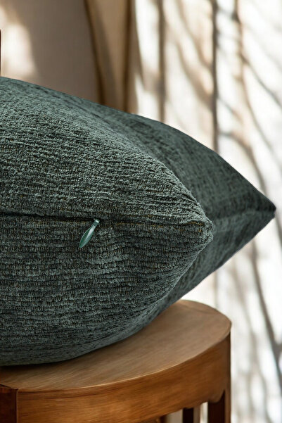 ASDİVA Wool Textured Khaki Decorative Throw Pillow Cover 43X43