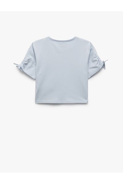 Koton Tricou crop cu mânecă scurtă cu decolteu rotund din bumbac