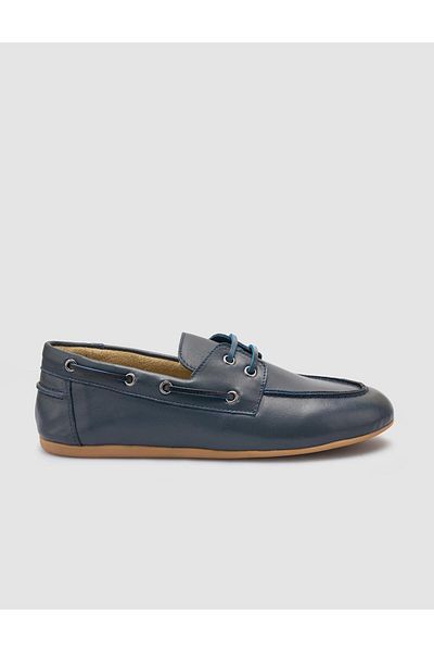 Cabani 100% Genuine Leather Navy Blue Women's Loafer
