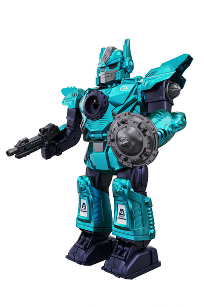 welcomein Oyuncak Işıklı ve Müzikli Buhar Çıkartan Hareketli Pilli Savaşçı Robot Ekipmanlı Buharlı Robot