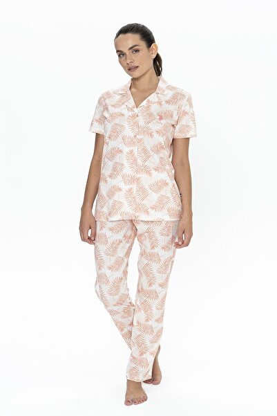 U.S. Polo Assn. Asociatia Polo din SUA 20087 Costum de pijama cămașă cu mânec...