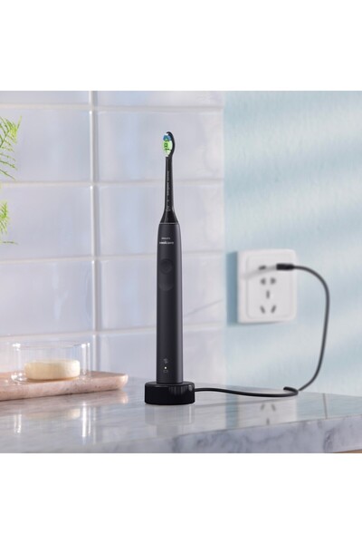 Philips Sonicare 4100 Serisi Sonic Şarjlı Diş Fırçası Siyah Temizleme-Hassas Mod-14 Gün Pil Süresi