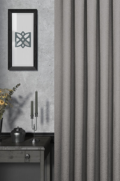 MARİTSA Завеса за фон - Жакардова серия Флора Модел Камък Сиво Плисе (1x3) Ед...