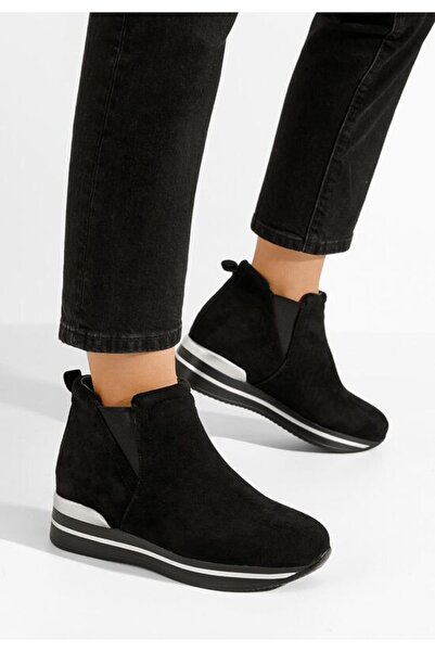 B T Shoes Γυναικεία Sneakers με Κρυφή Πλατφόρμα Μαύρα Sanera