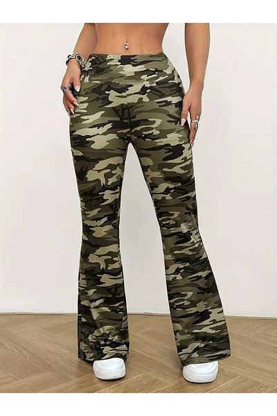 Modayakamoz Women's High Waist Camouflage Patterned Diver Leggings